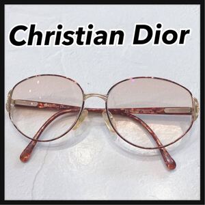 ☆ChristianDior☆ クリスチャンディオール サングラス アイウェア 度入り ブラウン メタル べっ甲 カラーレンズ グラデーション 送料無料