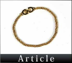 191738□美品 Christian Dior ディオール CDロゴ ブレスレット アクセサリー GP ゴールド レディース ファッション シンプル/ E