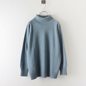 2021AW マーガレットハウエル MARGARET HOWELL CASHMERE カシミヤ100％ タートルネックニット プルオーバー F/ブルー 【2400013763943】