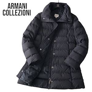 D35◆極美品 アルマーニ コレッツィオーニ ARMANI COLLEZIONI 42 L XL 前後 キルト キルティング ダウン フェザー コート ジャケット 秋冬