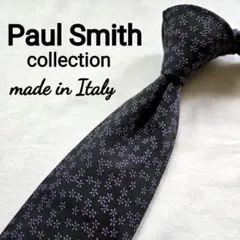 美品　Paul Smith　ポール・スミス　ブラック　パープル　花柄　ネクタイ