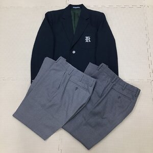 OT758-1(中古)栃木県 河内中学校(旧制服) 男子学生服 3点セット /5-/W73/ブレザー/ズボン/夏用/冬用/制服/学生服/男子学生/卒業生品