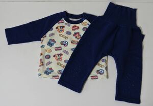 パジャマ ベビー 子供服 上下セット 秋冬 スナップボタン 腹巻 80サイズ kktnok j t h①0901