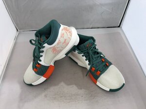 【NIKE】ナイキ　レブロン　ウィットネス8EP　メンズスニーカー　グリーン×アイボリー×オレンジ　合成繊維　27cm　SY02-EUL