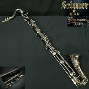 【宝蔵】SELMER USA セルマー バスクラリネット 1430P 61522 Vandoren バンドーレン マウスピース ハードケース付 音出し未確認 中古現状品