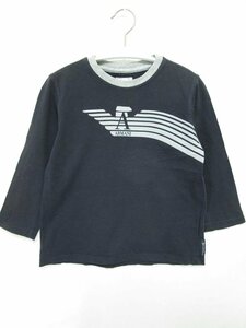 【送料込】[ベビー/キッズ]　ARMANI JUNIOR　アルマーニジュニア　長袖Ｔシャツ　94cm　紺　ネイビー　綿　コットン　男の子 /n473091