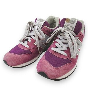 ニューバランス NEW BALANCE M996PU スニーカー 25.0cm パープル スエード メッシュ レディース