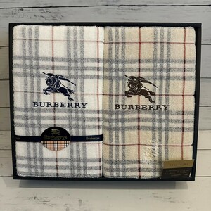 未使用 Burberry バーバリー ２枚セット タオルシーツ シングル