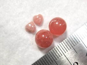 ロードクロサイトrhodochrosite ペアセットアソート綺麗丸玉片穴等色々ルース☆　3　恋愛運アップの情熱の石！色々まとめて同梱可