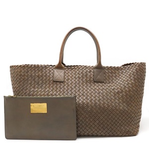 BOTTEGA VENETA ボッテガ ヴェネタ ボッテガベネタ イントレチャート カバGM トートバッグ レザー ブラウン 茶