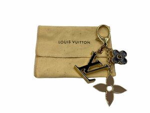 【極美品】LOUIS VUITTON ルイヴィトン M67119 フルール ドゥ モノグラム バッグチャーム キーホルダー キーリング ゴールド系 レディース