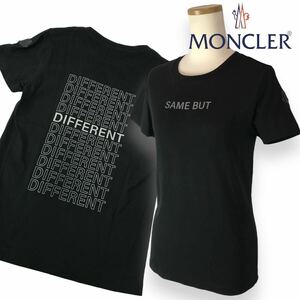 ★ 国内正規品 MONCLER モンクレール 20ss Different s/s Tee 半袖コットン ロゴ Tシャツ クルーネック トップス ブラック XS レディース 