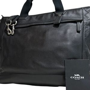 1円～【入手困難品】定価10万円 コーチ COACH トートバッグ ビジネスバッグ ブリーフケース A4 2way レザー メンズ レディース ブラック 