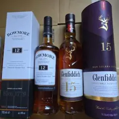 【新品】 Bowmore 12年 & Glenfiddich 15年【箱入】