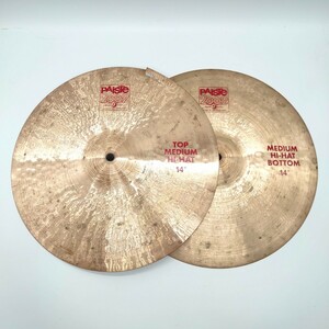 PAISTE 2002 MEDIUM HI-HAT 14 パイステ 14インチ ミディアム ハイハットシンバル ドラム トップ ボトム ペア ロゴ ジャンク tp-24x367