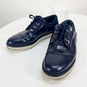 EMPORIO ARMANI エンポリオアルマーニ メンズ　ネイビー　エナメルレザー　切り替え　スニーカー　靴　27.5cm