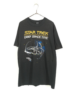 古着 90s USA製 STAR TREK DEEP SPACE NINE スタートレック 宇宙船 SF ドラマ 映画 ムービー Tシャツ L