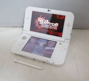 ⑳Nintendoニンテンドー/New Nintendo 3DSLLニュー ニンテンドー3DSLL/RED-001/ホワイト系/タッチペン付き/動作確認OK