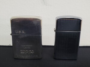 【H51】ZIPPO ライター　2個セット　火花確認済　ヴィンテージ オイルライター ジッポ