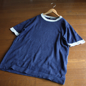 旧タグ MARGARET HOWELL マーガレットハウエル コットン tシャツ スウェット Lサイズ ネイビー 24-1127fu08【4点同梱で送料無料】