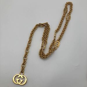 GUCCI グッチ チェーンベルト ロゴ ゴールド P3198