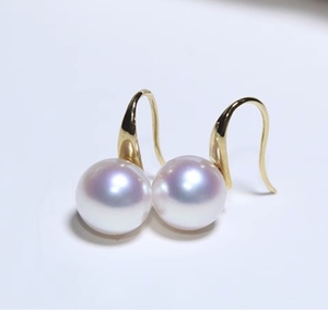 K18YG あこや真珠 ピアス パール アコヤ フックピアス イエローゴールド シンプル 日常使い akoya earrings 18K YG