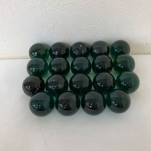 【ビー玉 ガラス玉 19個セット】大玉 レトロ 深緑 当時物 昭和レトロ 635g ホビー【B5-4①】0926