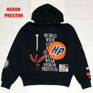 【希少】HERON PRESTON　ヘロンプレストン　プランコラージュプリントプルオーバーパーカー　袖デザイン　定価70,400円　HMBB011F20JER001