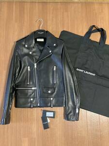 2017S/S【サンローラン パリ SAINT LAURENT】L01 クラシックモーターサイクルジャケット 42 ダブルライダース レザー 黒 / エディスリマン