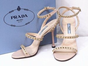 S*未使用品！プラダ PRADA ストラップサンダル　スタッズ 37 CIPRIA nm4020169022