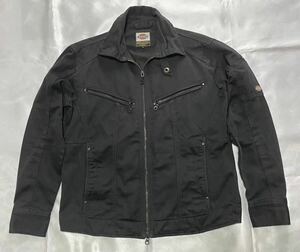 ディッキーズ【Dickies】コットン黒色ブラックジャンバーワークジャケット・ダブルジッパー(株)コーコス信岡・M・D-1080