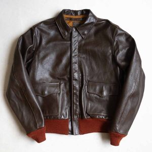 【美品/赤リブ】BUZZ RICKSON’S【A-2 ホースハイド フライトジャケット/BR80563】38 レザー 馬革 バズリクソンズ 2412725