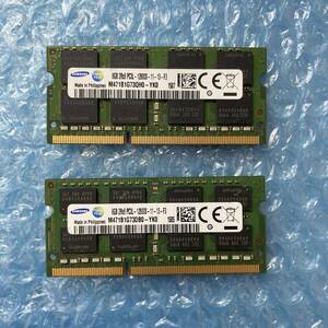 SAMSUNG 8GB×2枚 計16GB DDR3L PC3L-12800S-11-13-F3 中古 ノートPC メモリ【NM-368】