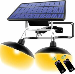 分離型LEDソーラーライト ペンダントライト 光センサー付き リモコン付き 常夜灯 ナイトライト 太陽光発電電気代不要 夜間自動点灯