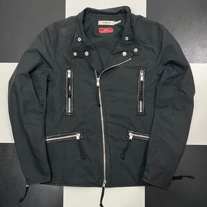 【699】 定価 約 7万円 NONNATIVE GORE WINDSTOPPER レザー トリム ダブル ライダース ジャケット 1 S ブラック ノンネイティブ black