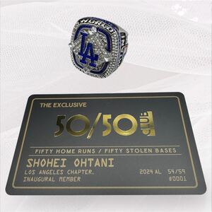 非売品 ドジャース 大谷翔平 #17 MLB 2024 ワールドチャンピオンズリング OHTANI 指輪　優勝　チャンピオンリング 50/50CLUB会員証