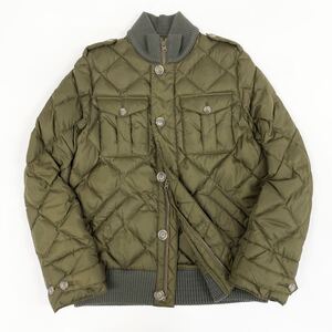 Ml18 RALPH LAUREN ラルフローレン ダウンジャケット キルティングブルゾン ダウン90% リブニット切替 9 M相当 レディース