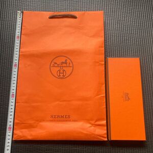 ファッション小物　☆　インテリア雑貨　レア貴重　HERMES エルメス　オレンジ　紙袋 ショップ袋　小物入れ 空箱 カラ箱 BOX