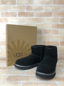 箱付 UGG アグ― CLASSIC MINI RUBBER LOGO ブラック US9 111402171