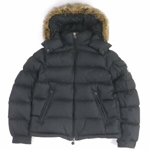 美品□MONCLER モンクレール 22-23AW MAYAF ロゴワッペン WZIP フーデッド ダウンジャケット ブラック 2 ハンガー・ガーメント付 正規品