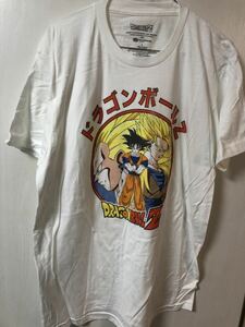 新品 Mドラゴンボール Tシャツ 輸入 長袖 白 ホワイト 悟空 サイヤ人3 海外 アメリカ 公式 タグ メキシコ製 東映 鳥山明 E3-1