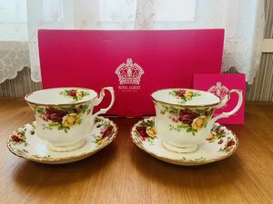 【未使用】ROYAL ALBERT Old Country Roses ロイヤルアルバート オールドカントリーローズ カップ&ソーサー C&S 2客セット ペア まとめて