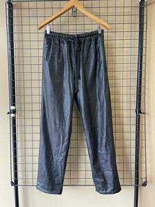 【THRAW/スロウ】TH21AKPT01 Fake Leather Easy Pants size1 BLACK 合成皮革 フェイクレザー イージーパンツ ブラック ユニセックス