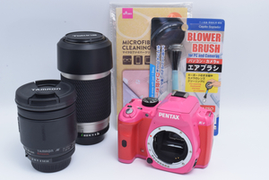 PENTAX K-r 12.4MP DSLR Camera Body ピンク + 28-200mm 100-300mm Wレンズセット / 付属品あり [極上美品] #22