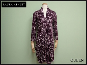 LAURA ASHLEY ワンピース・UK14△ローラアシュレイ/ストレッチ/総柄/レディース/24*8*2-22