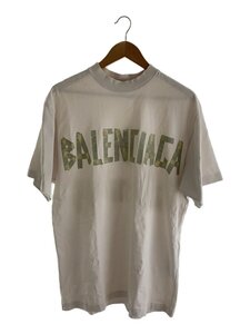 BALENCIAGA◆Tape TypeミディアムフィットTシャツ/XXS/コットン/WHT/TJ55 739784 T0VA9 900