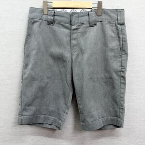 J446 Dickies ディッキーズ ハーフ パンツ 32 グレー ワーク ショーツ TC ツイル アーミーチノ WD874 ローライズ タイトシルエット