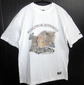 美品 SCULPTOR スカルプター Kitten Boxy Tee 猫プリント Tシャツ S ネコ