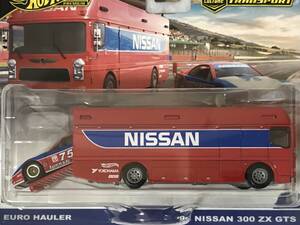 ホットウィール NISSAN 300 ZX GTS 赤 EURO HAULER HotWheels 日産 300ZX ユーロハウラー チームトランスポート TEAM TRANSPORT 未開封 1