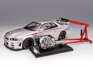 ▲Engine Version！世界限定399台！MotorHelix 1/18日産 GTR R34 スカイライン GT-R Skyline Z-TUNE Nismo CUSTOMIZED Silver MH